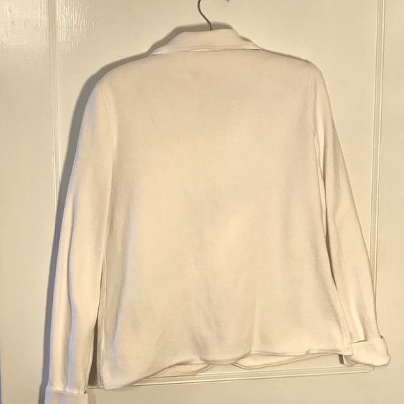 Talbots Crisp White 100% Cotton Coatigan Blazer with Button Detail - Picture 3 of 6